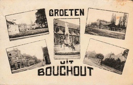 Groeten Uit Bouchout Multivues (5) La Gare Du Chemin De Fer, Monument,.. édit Serneels - Boechout