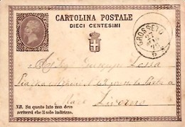 Intero C1 ; Grosseto 27-5-1876 Per Livorno - Entiers Postaux