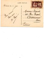 Algérie. Timbre 40 Ctes Toggourt, Sur Cp Affreville, Kiosque Et Place, Scan Du Verso. 1940. 2 Scans. - Briefe U. Dokumente
