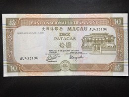 Macau, Banco Nacional Ultramarino, 10 Patas, 1991 - Macau