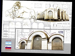 AA58-ARGENTINA ARGENTINIEN 2019 SLOVENIA JOINT ISSUE ARCHITECTURE ABASTO MARKET SOUVENIR SHEET,BLOC,NEUF MNH,POSTFRISCH - Blocks & Sheetlets