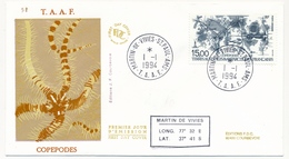 TAAF - Enveloppe FDC - 15,00 Copepodes - Martin De Vivies / St Paul Et Ams. - 1.1.1994 - FDC