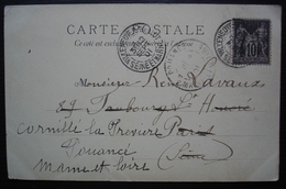 Villeneuve-sur-Bellot 1901 (Seine Et Marne) Carte De Verdelot Pour Pouancé - 1877-1920: Periodo Semi Moderno