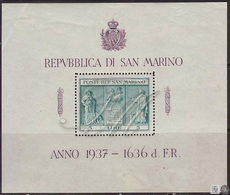 San Marino 1937 Hojas Bloque 1 Inaguracion De Una Colonia Independiente  * - Otros & Sin Clasificación