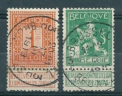 108 + 110 Gestempeld BRUSSEL - BRUXELLES 3 - COBA 8 Euro - 1912 Pellens