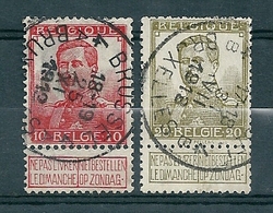 111/112 Gestempeld BRUSSEL - BRUXELLES 4 - COBA 8 Euro - 1912 Pellens