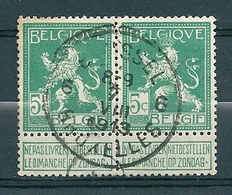 110 Gestempeld In Paar BRUSSEL - BRUXELLES 6 - COBA 8 Euro - 1912 Pellens