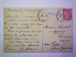 GP 2019 - 2194  Carte Au Départ De TARBES à Destination Du VAL D'ARAN Avec Cachet De CENSURE De LERIDA)   1938   XXXX - Lérida