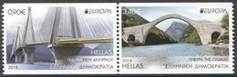 Grecia 2018 Europa Z020182A Grecia 2018 "Puentes" (2v De Crn)  **/MNH - Neufs