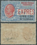 1922 DALMAZIA ESPRESSO 1,20 COR SU 1,20 LIRE MNH ** - E168 - Dalmatië