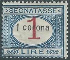 1922 DALMAZIA SEGNATASSE 1 COR MH * - RB42-2 - Dalmazia