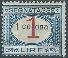 1922 DALMAZIA SEGNATASSE 1 COR MH * - RB42-2 - Dalmatia