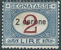 1922 DALMAZIA SEGNATASSE 2 COR MH * - RB42-3 - Dalmazia