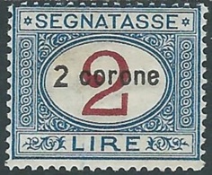 1922 DALMAZIA SEGNATASSE 2 COR MH * - RB42-3 - Dalmatia