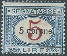 1922 DALMAZIA SEGNATASSE 5 COR MH * - RB42-2 - Dalmazia