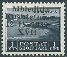 1939 ALBANIA ASSEMBLEA COSTITUENTE 1 Q MNH ** - RB42-3 - Albanië