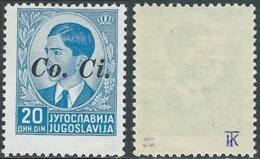 1941 LUBIANA SOPRASTAMPATO CO.CI. 20 D MNH ** - E168 - Lubiana