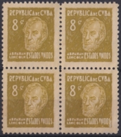 1937-371 CUBA REPUBLICA 1937 ED.315 8c ABRAHAN LINCOLN USA. ESCRITORES Y ARTISTAS NO GUM WRITTER & ARTIST. - Unused Stamps