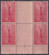 1942-235 CUBA REPUBLICA 1942 MH ED.352 13c ESTATUA DE LA LIBERTAD DEMOCRACIA GUTTER PAIR ORIGINAL GUM ALGUN DEFECTO. - Unused Stamps