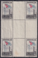 1951-350 CUBA REPUBLICA 1951 Ed.451 25c CENT. BANDERA FLAG CENTER OF SHEET NO GUM. - Unused Stamps