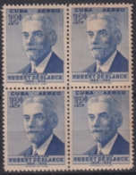 1956-375 CUBA REPUBLICA 1956 Ed.663-53 HUBERT DE BLANCK BLOCK 4 ORIGINAL GUM LIGERAS MANCHAS. - Unused Stamps