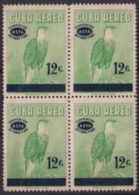 1959.105 CUBA 1959 Ed.783 ASTA CONVENTION SURCHARGE BIRD AVES PAJAROS NO GUM BLOCK 4. - Unused Stamps