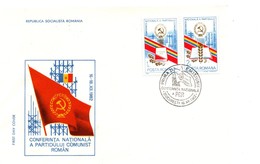 Romania 1982 FDC, Communist Party Conference - Lettres & Documents