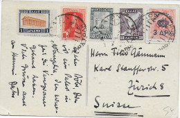 1936 - GRECE - CARTE => ZÜRICH (SUISSE) - Covers & Documents