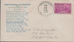 3457  Carta Annapolis Maryland .  1938  , Contitution Estados Unidos - Cartas