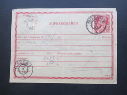 Österreich 1908 Verwendet 1912 Telegrammaufgabeschein TA 55 Mit Stempel Bozen 1 - Autres & Non Classés