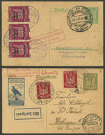 GERMANY: 2 Cards Flown By Glider In AP And AU/1925, VF Quality! - Other & Unclassified