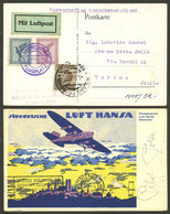 GERMANY: Special Postcard Of Lufthansa Flown Munchen - Milano (Italy) And From There Sent To Torino With Additional Post - Otros & Sin Clasificación