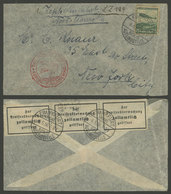 GERMANY: 6/MAY/1936 Frankfurt - New York, ZEPPELIN Flight, Airmail Cover Franked With 75Pg., Red Handstamp Of German Pos - Other & Unclassified