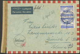 GERMANY: 23/MAR/1944 Kattowitze - Switzerland, Feldpost Airmail Cover With Nazi OKW Censor, Interesting! - Otros & Sin Clasificación
