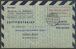 GERMANY: 18/OC/1948 Hamburg - Argentina, 100Pf. Aerogram, Excellent Quality! - Altri & Non Classificati