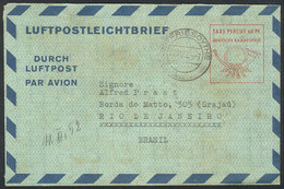 WEST GERMANY: 60Pf. Aerogram Sent From Friesoythe To Brazil On 2/NO/1952, Interesting! - Altri & Non Classificati