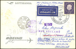 WEST GERMANY: 23/JA/1961 First Flight Frankfurt - Tokyo, Postcard Sent To Argentina, Very Nice! - Other & Unclassified