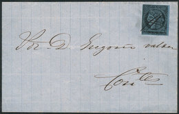 ARGENTINA: GJ.2, 3c. Provisional (1 Real M.C. With Goose Quill Stroke Through The Value), Franking A Folded Cover To Cor - Corrientes (1856-1880)