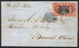 ARGENTINA: GJ.25, 4th Printing, Pair (one With Minor Repaired Defect Of Origin) Franking An Entire Letter, With 2 Very N - Briefe U. Dokumente