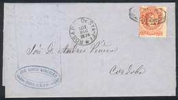 ARGENTINA: GJ.38, On Entire Letter Sent From Rosario To Córdoba On 23/DE/1874, Excellent Quality! - Sonstige & Ohne Zuordnung