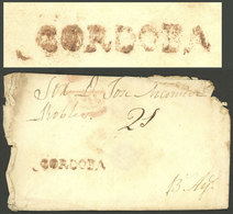 ARGENTINA: Circa 1820, Folded Cover To Buenos Aires With "2 Reales" Rating In Pen And Good Strike Of Straightline CORDOB - Vorphilatelie