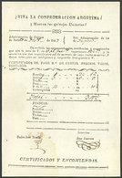 ARGENTINA: Guide Of Correspondence (Guía De Correspondencia) Sent From Salta To Tupiza On 27/DE/1847 With Inscription "V - Otros & Sin Clasificación