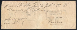 ARGENTINA: Folded Cover Used In 1860s (genuine), With A FORGED Pre-stamp Mark "INSPECCIÓN GENERAL DE POSTAS Y CAMINOS" I - Autres & Non Classés