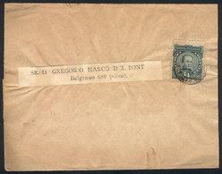 ARGENTINA: Newspaper Wrapper Franked By GJ.96 ALONE (¼c.), Very Rare Rate Of A QUARTER CENT For Printed Matter Used Loca - Sonstige & Ohne Zuordnung