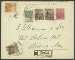 ARGENTINA: 5c. Plowman Stationery Envelope With Very Colorful Additional Postage (total 22c.) Sent By Registered Mail Fr - Andere & Zonder Classificatie