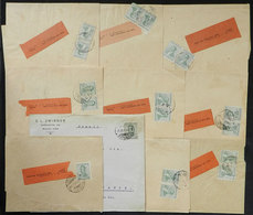 ARGENTINA: 8 Wrappers + 1 Cover Sent To Brazil In 1917, Several With Interesting Postages Of 6c., Low Start! - Other & Unclassified