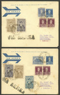 ARGENTINA: 28/MAR And 18/AP/1928, 2 Flights By Aeropostales Between Buenos Aires And Montevideo, Stationery Envelopes Fo - Sonstige & Ohne Zuordnung