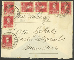 ARGENTINA: 24/MAY/1930 Trelew - Buenos Aires, Airmail Cover Flown By Aeroposta Argentina S.A. With 35c. Rate, And Arriva - Otros & Sin Clasificación