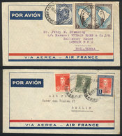 ARGENTINA: 2 Airmail Covers Sent To Germany And England In 1936 And 1937 By Air France, VF Quality! - Sonstige & Ohne Zuordnung