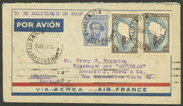 ARGENTINA: Airmail Cover Sent On 9/JUL/1937 By Air France From Santa Fe To Reach A Passenger Aboard STEAMER ASTURAS In I - Otros & Sin Clasificación